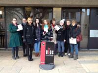 Students setting off to update the town FT Directory